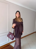 Vestido Largo Animal Print en Malla Siena