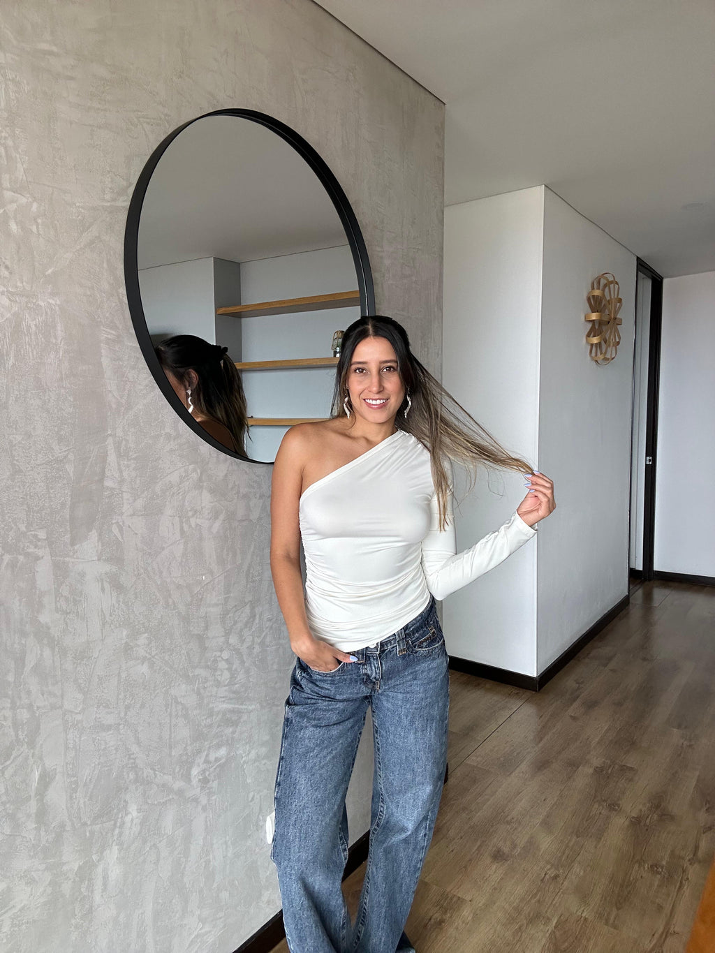 Top Asimétrico Blanco Única