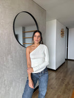 Top Asimétrico Blanco Única