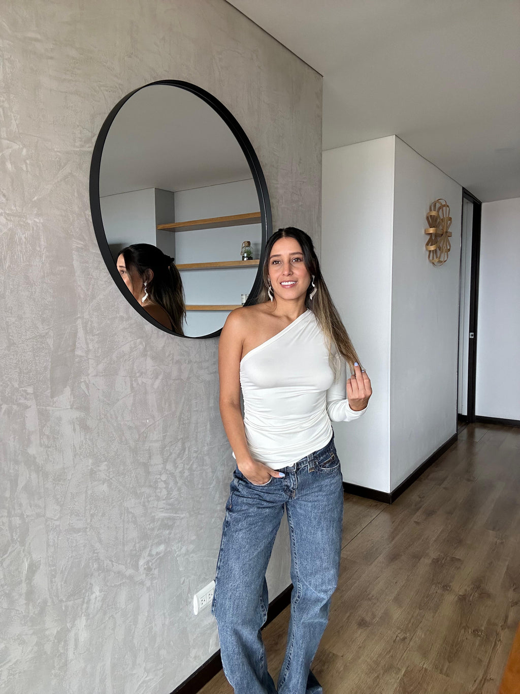 Top Asimétrico Blanco Única