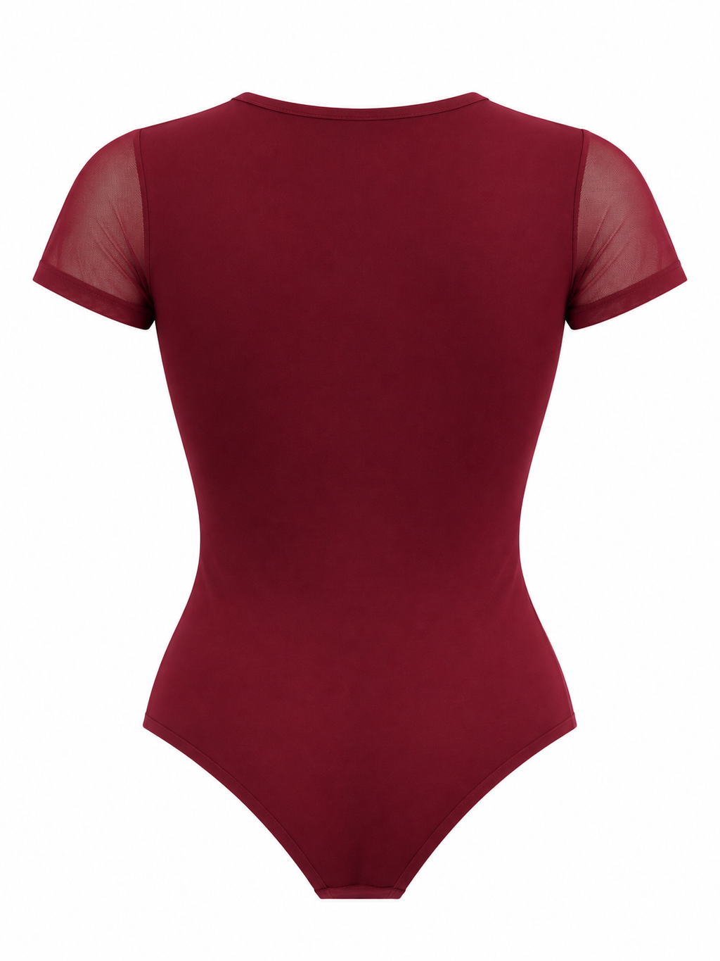 Body Luciana Vino Tinto Con Botones Y Mangas En Malla Para Mujer