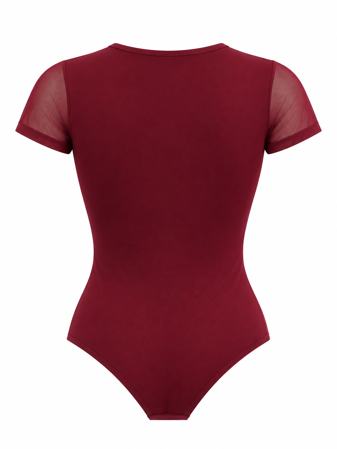 Body Luciana Vino Tinto Con Botones Y Mangas En Malla Para Mujer