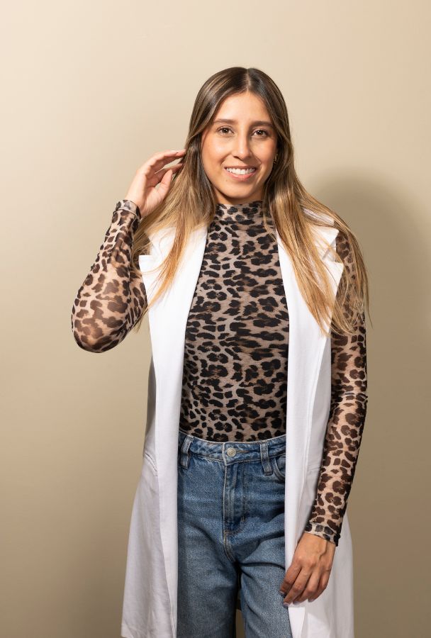 Chaleco largo de tejido grueso Blanco Marfil Classic