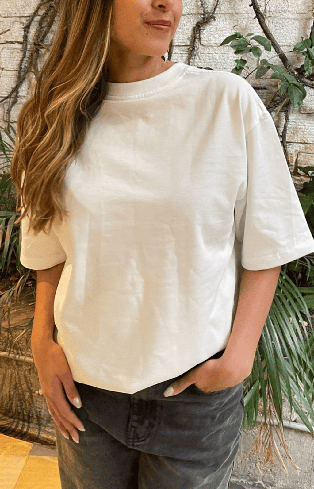 Camiseta Clásica Oversized de 100% Algodón PIMA Blanca