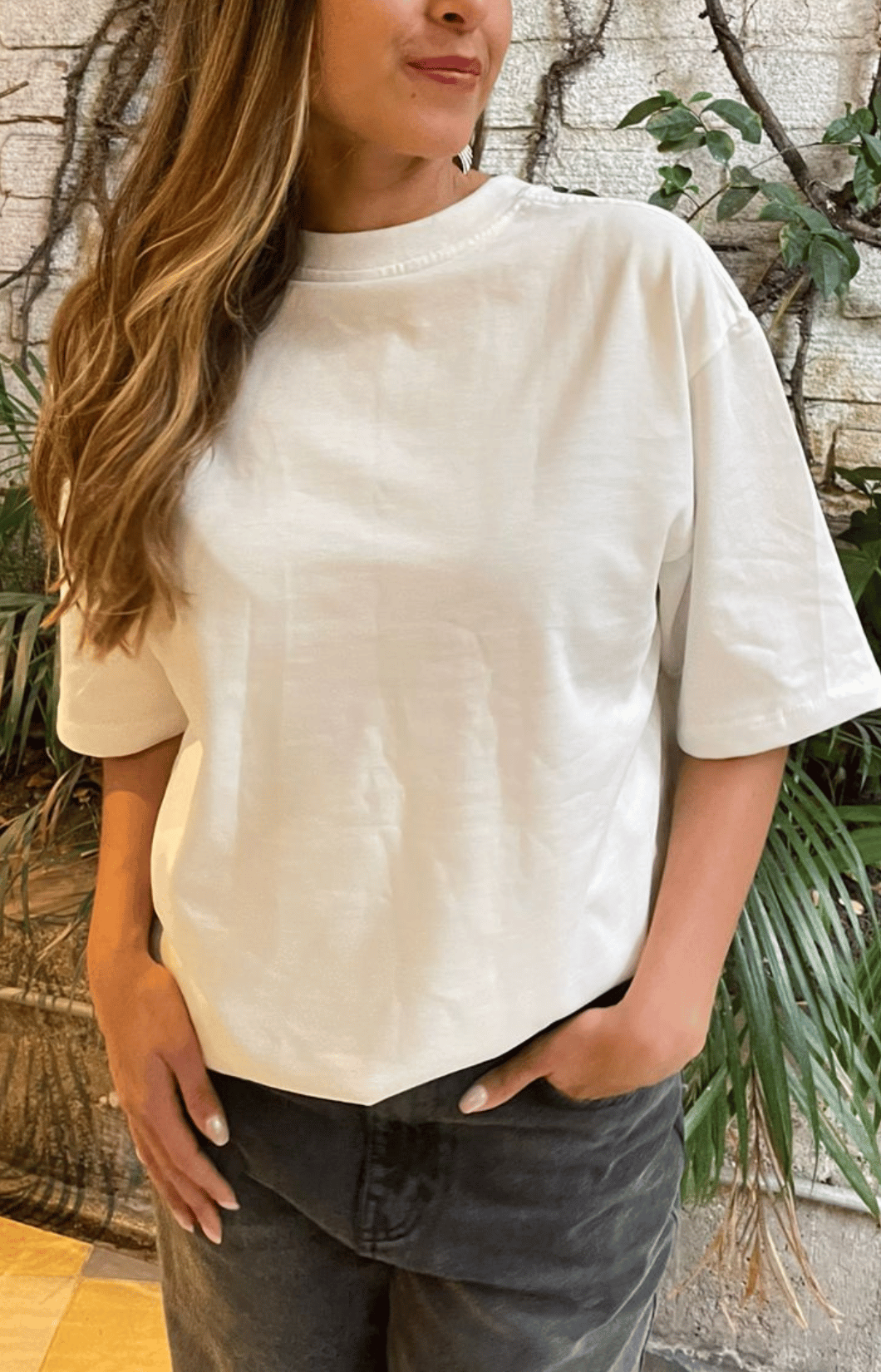 Camiseta Clásica Oversized de 100% Algodón PIMA Blanca