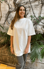Camiseta Clásica Oversized de 100% Algodón PIMA Blanca