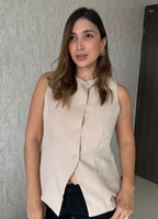 Chaleco nude con botones a la cintura Tokio