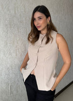 Chaleco nude con botones a la cintura Tokio