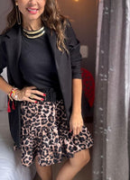 Falda corta tela ligera bolero animal print Boho