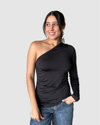 Top Asimétrico Negro Única