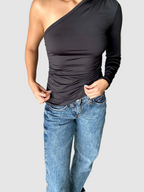 Top Asimétrico Negro Única
