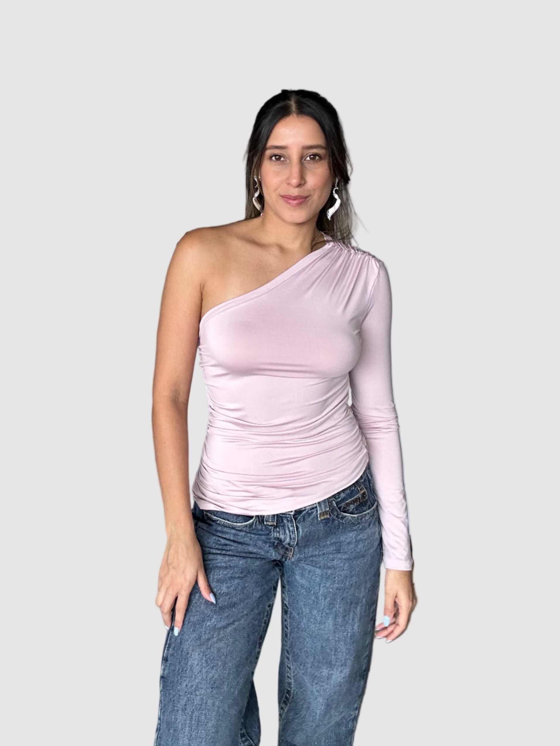 Top Asimétrico Palo de rosa Única