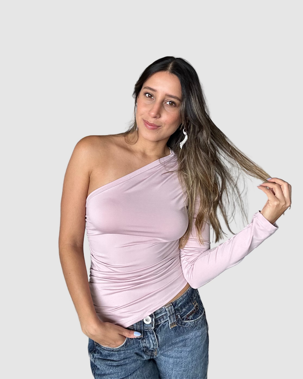 Top Asimétrico Palo de rosa Única