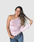 Top Asimétrico Palo de rosa Única
