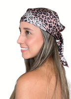 Pañoleta para mujer en seda animal print