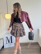 Falda corta tela ligera bolero animal print Boho