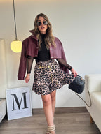 Falda corta tela ligera bolero animal print Boho