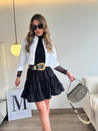 Falda corta tela ligera bolero negra Boho