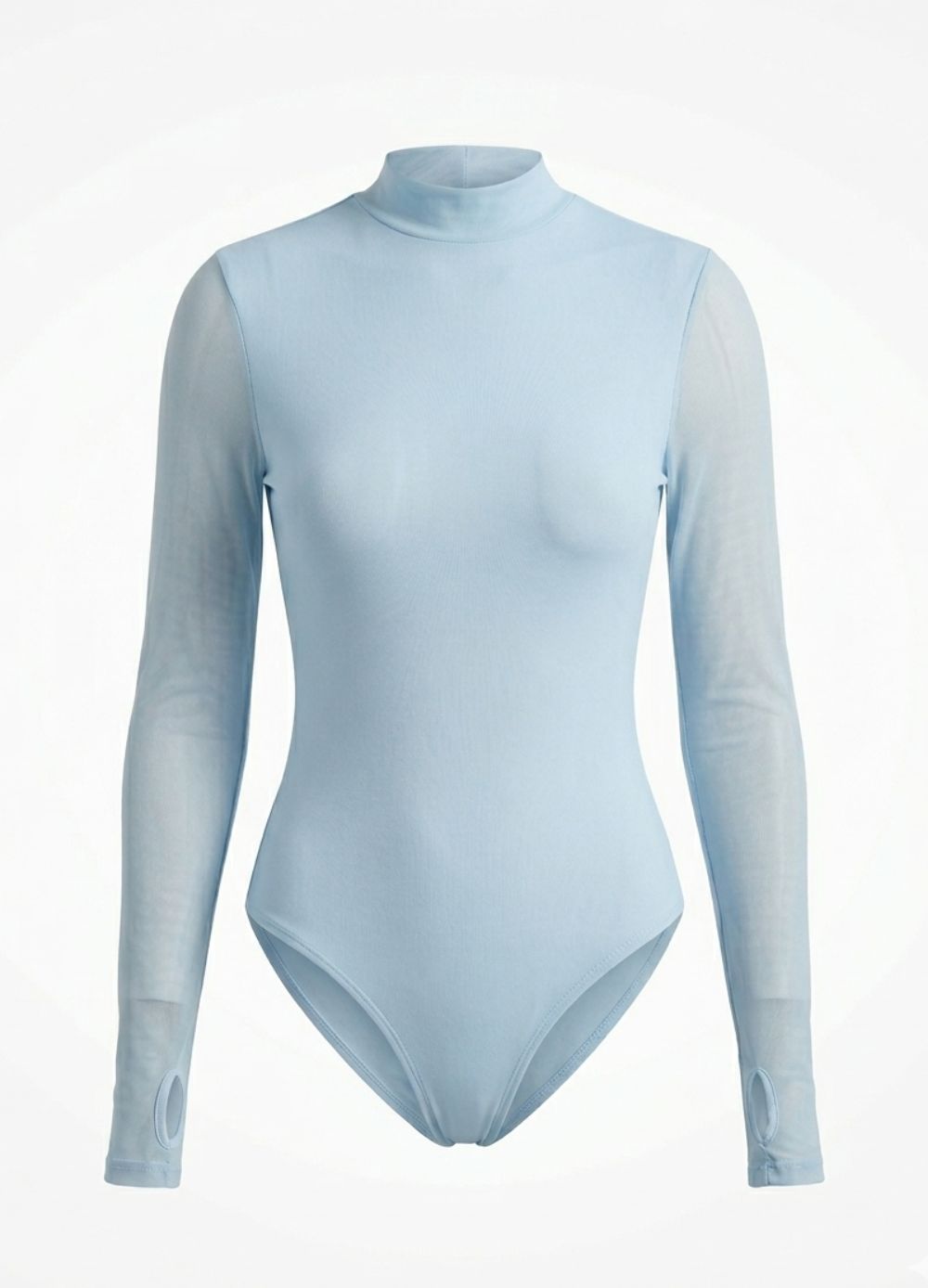 Body Mesh Baby Blue Mallatex con Forro Delantero y Espalda Transparente Nara