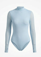 Body Mesh Baby Blue Mallatex con Forro Delantero y Espalda Transparente Nara