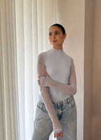 Body Mesh Baby Blue Mallatex con Forro Delantero y Espalda Transparente Nara