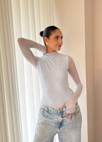 Body Mesh Baby Blue Mallatex con Forro Delantero y Espalda Transparente Nara