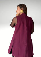 Chaleco largo de tejido grueso Vino Classic