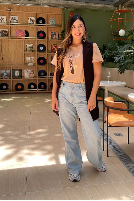 Chaleco largo de tejido grueso Negro