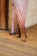 Vestido Degradé one-shoulder tonos tierra Serena