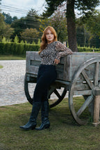 Camibuzo mesh Animal Print con mangas en transparencia Alía